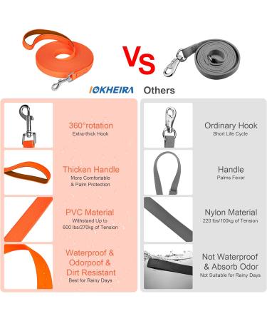 Buy Iokheira Waterproof Dog Leash - Padded Handle 10m Orange Perfect for Training Tracking & Camping - Buy Online on GoSupps.com