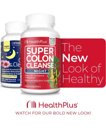Health Plus Super Colon Cleanse Night Formula - 60 Capsules for Digestive Health - Buy Online on GoSupps.com