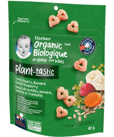 GERBER Plant-Tastic Organic Puffed Grain Snack Pouch 42 g - Buy Online on GoSupps.com