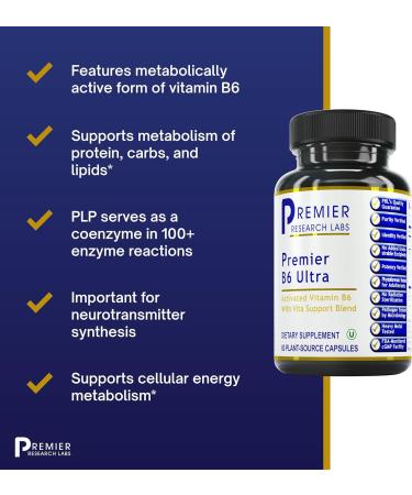 Premier Research Labs B6 Ultra | Neurological Support with Vitamin B6 | 60 Plant-Source Capsules - Buy Online on GoSupps.com
