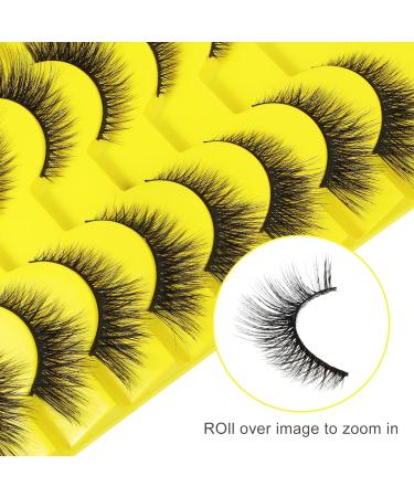 10 Pairs Cat Eye Fluffy Mink Eyelashes | 3D Curl Wispy Volume Lashes - Soft Band False Lashes for Women & Girls - Buy Online on GoSupps.com