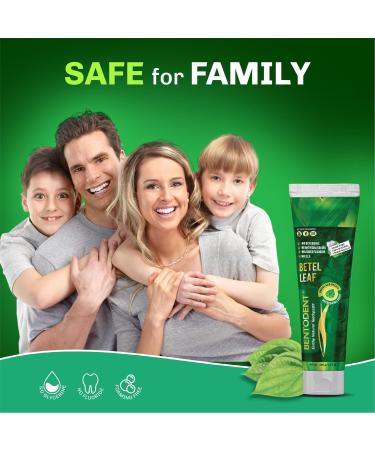 Bentodent Fluoride Free Remineralizing Calcium Bentonite Clay Natural Toothpaste-Certified Organic Ingredients-SLS Free Vegan Sensitive and Teeth Whitening - Adult & Kids (Betel Leaf) - Buy Online on GoSupps.com
