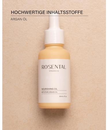 Rosental Organics Nourishing Hair & Skin Oil 30ml | Pure Argan Oil from Morocco | Intensive Moisture & Care for Hair & Skin - Buy Online on GoSupps.com