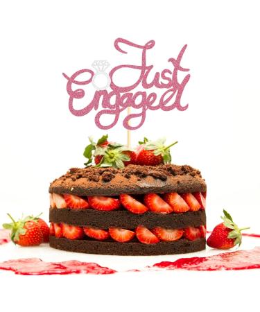 Sotpot 1 Pack Just Engaged Cake Topper Pink Glitter We're Engaged Cake Pick Engagement Party Decorations Bridal Engagement Wedding Cupcake Decoration Party Supplies - Buy Online on GoSupps.com