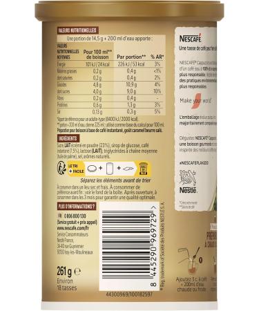 Nescaf Cappuccino Salted Butter Caramel Instant Coffee Box 261g - Buy Online on GoSupps.com