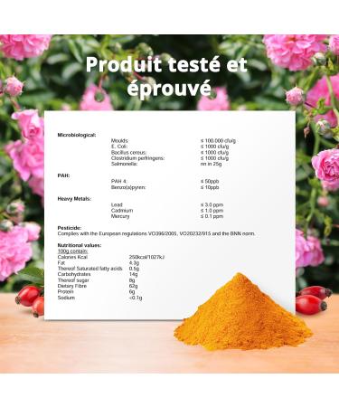 Poudre de cynorrhodon bio 1000 g + 250 g extra XXL - Poudre de cynorrhodon moulue enti re - Culture contr l e - Contr le et mise en bouteille en Allemagne - Buy Online on GoSupps.com