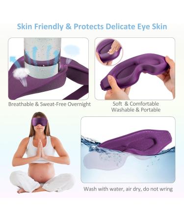 Buy 3D Comfort Sleep Mask for Men & Women - Adjustable Lightweight Eye Mask with Earplugs - Perfect Travel Accessory in Purple - Buy Online on GoSupps.com
