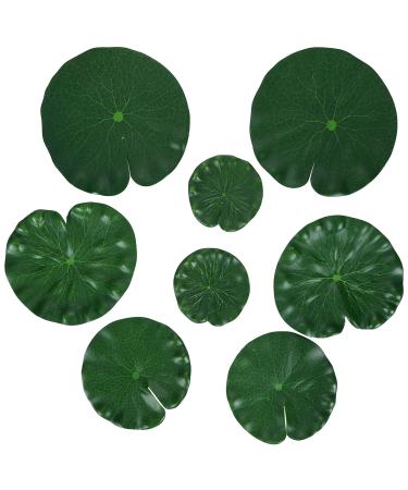 Molain Artificial Lotus leaves 8 pieces lilies pads floating foam lotus leaves Realistic water lily pads for home garden pond pool aquarium landscape decoration