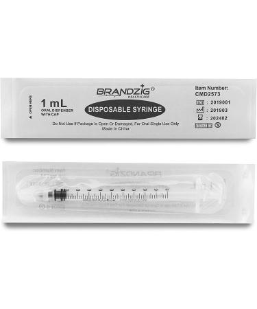 1ml Syringe with Cap (100 Pack) | Oral Dispenser for Infants & Pets - Buy Online on GoSupps.com