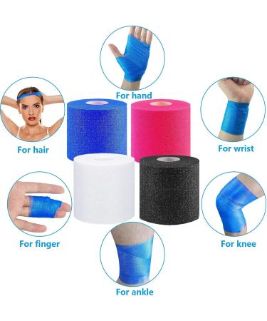 4 Pack Foam Underwrap Tape for Elbow, Ankles, Wrists, Knees - Black, Red, White, Blue - Buy Online on GoSupps.com