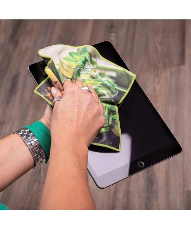 Microfiber Glasses Cleaning Cloths Pack of 2 20x20cm Fruit Motif for Streak-Free Shine - International Shipping - Buy Online on GoSupps.com