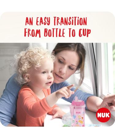 NUK Kiddy Cup Toddler Cup 300ml | Leak-Proof Spout | Clip & Protective Cap | BPA-Free | Pink Safari - Buy Online on GoSupps.com