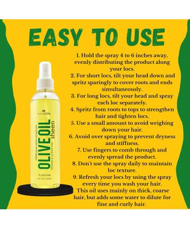 Black Queen Olive Oil Sheen Spray for Locs Dreadlocks Twists Braids Cornrows 4C Hair - Moisturizing Refreshing - 8 oz- Made in the USA (Pack of 2) 8 oz (Pack of 2) - Buy Online on GoSupps.com