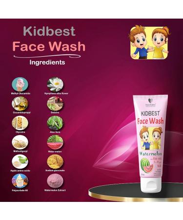 Kids Multivitamin Face Wash - Natural & Non-Toxic Organic Watermelon for Sensitive Skin | 100ml Tear Free Paraben & SLS Free - Buy Online on GoSupps.com