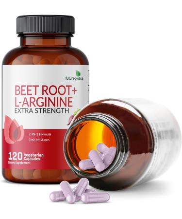 Futurebiotics Beet Root + L-Arginine 2000 MG - Non-GMO Vegetarian Capsules - 120 Count Boost Energy & Support Circulation - Buy Online on GoSupps.com