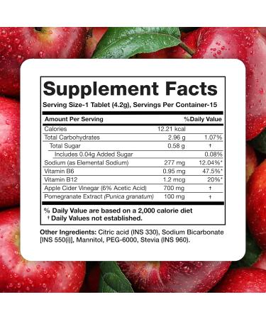 PLIX Apple Cider Vinegar Effervescent Tablets - 700mg ACV with Vitamin B12 & B6 | Vegan Sugar-Free Non-GMO Gluten-Free | 60 Tablets x 4 Packs - Buy Online on GoSupps.com