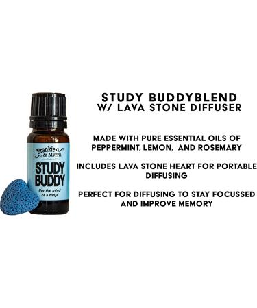 Buy Frankie & Myrrh Study Buddy - Peppermint Lemon & Rosemary Essential Oil Blend for Focus & Memory | Includes Portable Lava Stone Diffuser | 10mL - Buy Online on GoSupps.com