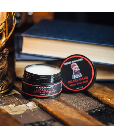 Beard and Bones 50ml Beard Balm for Men | Shea Butter, Jojoba Oil, Almond Oil | Choice of 6 Scents (Rebel Gentlemen) - Buy Online on GoSupps.com