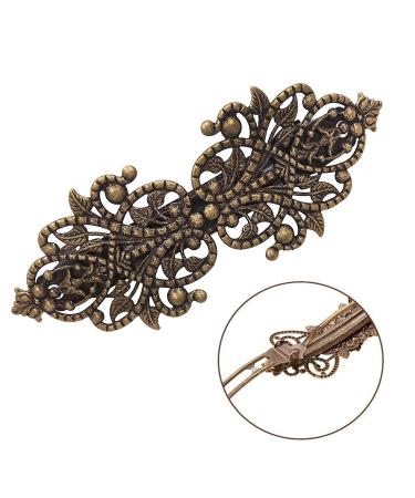 French Vintage Hair Clips Set - 5 Metal Rose Hairpins for Women & Girls - Perfect Gift - Buy Online on GoSupps.com