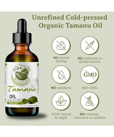 Bella Terra Oils - Organic Tamanu Oil 8 oz - Treasure Chest of Skin Nourishment High in Vitamin E & Fatty Acids Enhance Your Skin's Natural Glow 8 Fl Oz (Pack of 1) - Buy Online on GoSupps.com