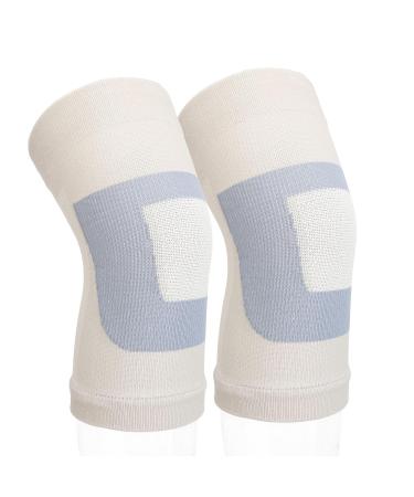 Buy Light Gray Compression Knee Pad XL - Sweat Absorbing & Elastic for Yoga | International Shipping Available - Buy Online on GoSupps.com