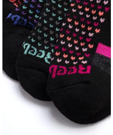 Reebok Girl's Cushioned Comfort No-Show Ankle Socks (12 Pack) - Black Multi, Size Large - Buy Online on GoSupps.com