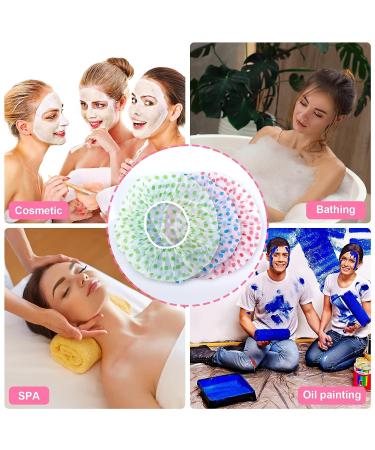 PAGOW 12pcs Reusable Waterproof Shower Caps - Flower Printed Hair Hat for Women, Men, Kids - Multicolor, 3 Types - Ideal for Home and Salon Use - Buy Online on GoSupps.com