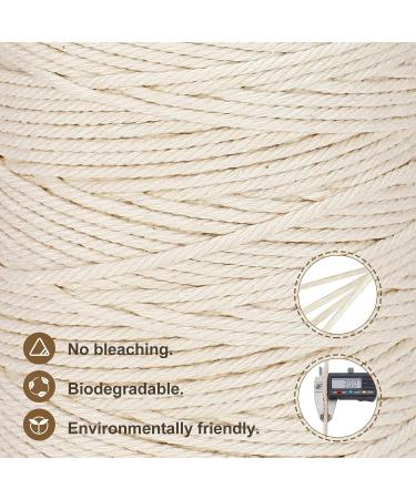 3mm x 328yd Beige Macrame Cord | 100% Natural Cotton Rope for DIY Crafts & Plant Hangers - Buy Online on GoSupps.com