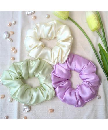 100% Silk Scrunchies for Women | Strong Hold Hair Ties | Soft Elastic Ponytail Holders in Lavender | Stylish Hair Jewelry - Buy Online on GoSupps.com