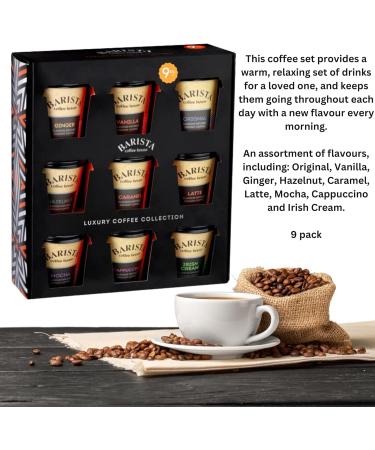 JOLAFUNBS Coffee Gifts - Instant Coffee Hamper | 9x Flavoured Coffee Mini Travel Takeout Cups | Irish Cream Caramel & More- Christmas Gifts For Men Women | Drink Gift For Coffee Lover Gift Card - Buy Online on GoSupps.com