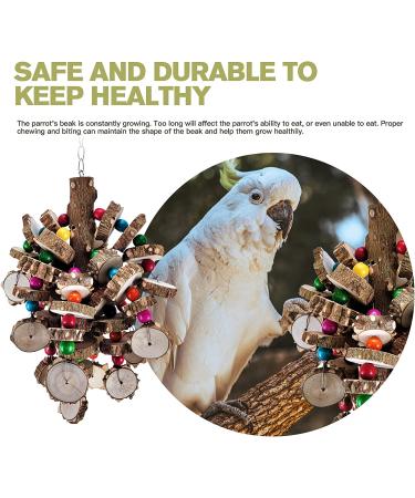 Bird Toys for Large Birds - Natural Peppered Wood for African Grey Parrots, Macaws, Cockatoos, Amazon Parrot - Aviary Hanging Chew Toys - Buy Online on GoSupps.com