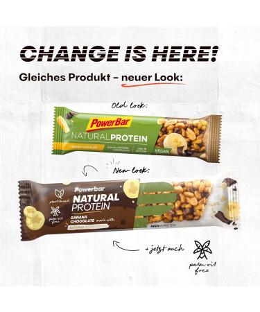 Powerbar Natural Protein Banana Chocolate - Vegan Protein Bars 24x40g | Healthy Snacks with Natural Ingredients - Buy Online on GoSupps.com