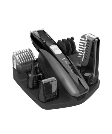 Remington PG526 Head to Toe Advanced Rechargeable Powered Body Groomer Kit, Beard Trimmer (10 Pieces), 6.3 Inch grey
