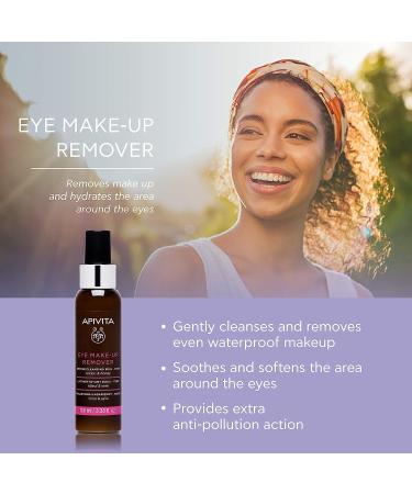 APIVITA Natural Eye Make-up Remover with Honey and Linden 3.38 fl.oz. | Gentle Cleansing Milk for Sensitive Eyes, Contact Lenses Wearers | Removes Waterproof Makeup & Impurities - Buy Online on GoSupps.com
