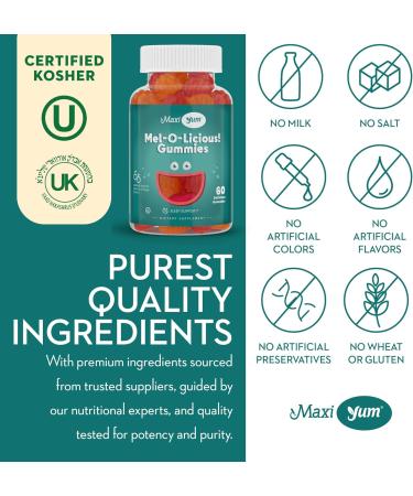 Melatonin Gummies for Kids - 1mg Chewable Supplement - 60 Count for Restful Sleep - Children and Adult Melatonin Gummies - Pack of 1 - Buy Online on GoSupps.com