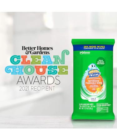 Scrubbing Bubbles Antibacterial Flushable Bathroom Wipes - Citrus Action 36 Wipes x 6 Packs - Buy Online on GoSupps.com
