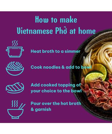 Authentic Beef Pho Bone Broth | Slow-Simmered 12-Hour Vietnamese Recipe | 100% Natural Ingredients | No MSG/Preservatives | Gluten/Nut/Sesame Free | 6 x 500ml (makes 12 bowls) | 28 Cals per Portion Beef Pho 500 ml (Pack of 6) - Buy Online on GoSupps.com