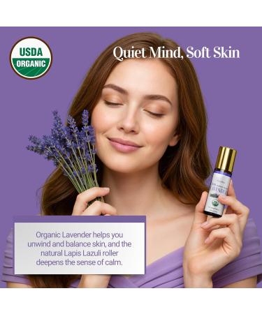 BodyJ4You Lavender + Lemon Essential Oil Roll On Duo - 100% USDA Organic MCT Coconut Oil - Amethyst and Yellow Jade Stone Rollers - Amber Glass Bottle Rollerball - 2 x 10 ml - Buy Online on GoSupps.com