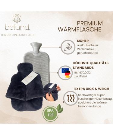 Belund. Premium Foot Warmers - Extra Thick Plush Cover 2-in-1 Bed & Foot Heat Bottle No Electricity Needed Super Fluffy Hot Water Bottle in Anthracite - Buy Online on GoSupps.com