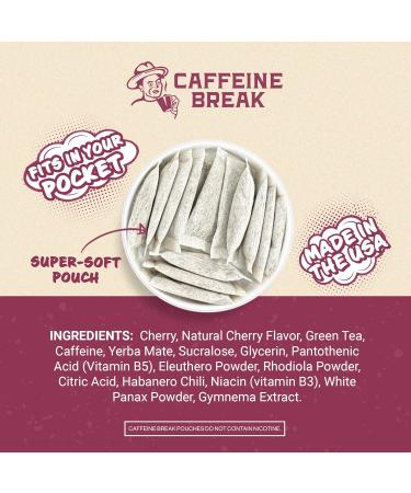 ALP Supply Co - Caffeine Break Black Cherry Caffeine Pouches - Smooth Black Cherry Flavor - Clean Bold Energy Anytime - Made in USA - 50mg per pouch - 15 Pouches - Buy Online on GoSupps.com