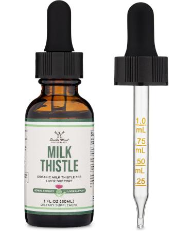 Milk Thistle Supplement - Organic Milk Thistle Liver Detox Drops 1 FL OZ - 30 Servings (Vegan Safe Non-GMO Gluten Free) Perfect Addition to Tea by Double Wood - Buy Online on GoSupps.com