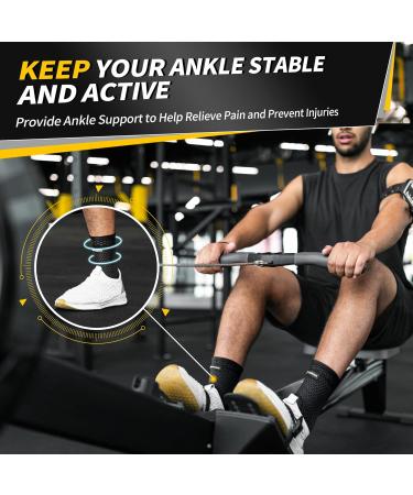 CAMBIVO Ankle Brace for Sprains & Recovery - Compression Support for Achilles Tendonitis & Plantar Fasciitis - Unisex Medium Black Sleeves for Basketball & Daily Use - Buy Online on GoSupps.com