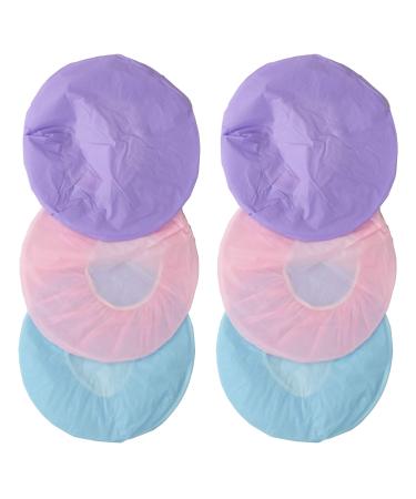 Set of 6 Black Duck Brand Pastel Shower Caps - Great for Keeping Your Hair Dry or Keeping Treatments in Your Hair - Reusable