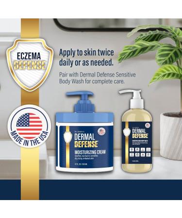 Dr. Eddie's Dermal Defense Moisturizing Cream - Face and Body Moisturizer for Dry Skin Daily Cream for Sensitive Skin Care Ultra Moisturizing Eczema Cream for Men and Women - 12 fl oz 12 Fl Oz (Pack of 1) - Buy Online on GoSupps.com