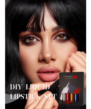 GL-Turelifes Matte Lip Gloss Kit - 4 Pcs Waterproof Liquid Lipstick Set for Cosplay & Halloween - Non-Stick Non-Fading White Black Red Purple - Buy Online on GoSupps.com
