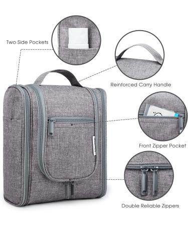 Narwey Travel Hanging Toiletry Wash Bag Makeup Organizer - Grey (Medium) | Women's Cosmetic Bag - Buy Online on GoSupps.com
