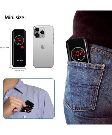 Professional LAMJAD Breathalyzer AD6000NS | Portable Alcohol Tester with 12 Mouthpieces | Digital LCD Display | Police Grade Accuracy - Buy Online on GoSupps.com