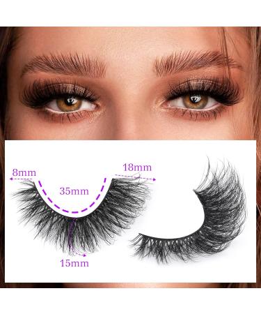 Fanxiton Natural Look Fluffy Wispy D Curl Cat Eye False Eyelashes - Short Faux Mink Lashes 7 Pairs Pack - Buy Online on GoSupps.com