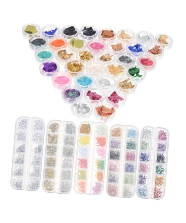FRCOLOR 4 Sets Nail Art Accessories Coloured Rhinestones Nail Decorations for Nail Art Nail Accessories Colour Foils Beauty Tools + Accessories Rhinestone Foil Paper Decoration Nail Art Accessory