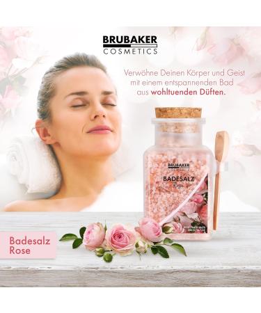 Brubaker Swimming Salt 3x400g - Rose Fragrance Bathing Additive with Flowers & Natural Extracts for Wellness & Relaxation - Includes Wooden Measuring Spoon - Buy Online on GoSupps.com